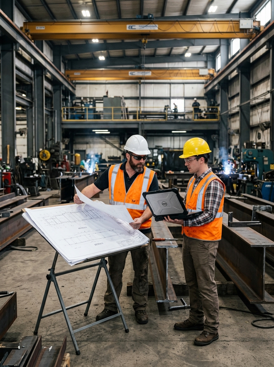 Structural Engineers reviewing fabrication drawings